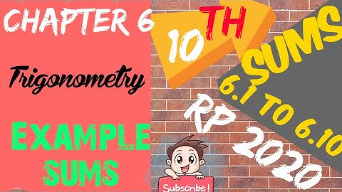 TN Samacheer 10 Maths New Syllabus Trigonometry example sum 6.1,6.2,6.3,6.4,6.5,6.6,6.7,6.8,6.9,6.10