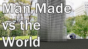 Man Made vs The World   Keva Plank Blender Simulation