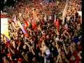 Chávez canta el himno nacional en cadena tras su victoria este 7 de Octubre de 2012