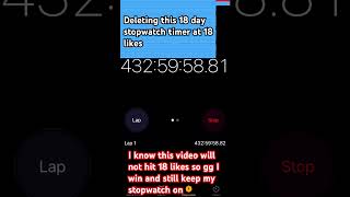 Deleting stopwatch timer ⏱ at 18 likes #stopwatch #timer #viral #shortsvideo