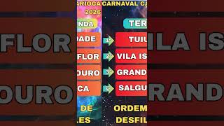 PARTIDA PARA O CARNAVAL CARIOCA 2026. JÁ TEMOS A ORDEM DE DESFILES DO CARNAVAL 2026 PARTIDA PARA O CARNAVAL CARIOCA 2026. JÁ TEMOS A ORDEM DE DESFILES DO CARNAVAL 2026