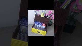DIY Cardboard Desk Organizer | Pen Stand & Storage Box | Easy Craft Idea #diy #craft #cardboardcraft