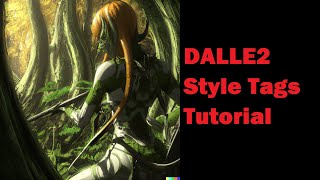 DALLE2 Style Tags Tutorial - "Elven archer in a sunny forest" with different tags