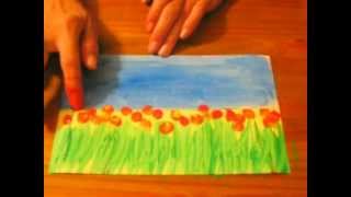 The following lesson can be used when discussing Impressionist paintings. This lesson that uses a combination of painting with 