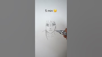 How to Draw Sasuke Uchiha in 10sec, 10mins, 10hrs #shorts