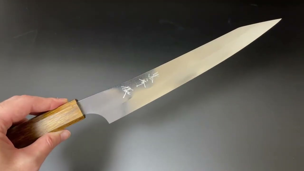 黒崎優　月光　vgxeos 筋引き　240mm 黒﨑優 Yu Kurosaki 月光 筋引包丁240mm VG XEOS鋼 樫八角柄