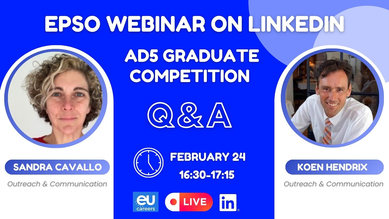 EPSO Webinar on LinkedIn AD 5 Graduate Competition