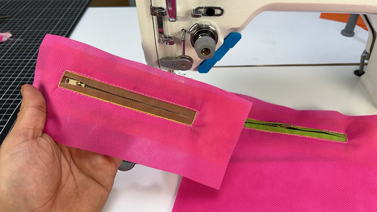 Bolsillo ribeteado con cierre