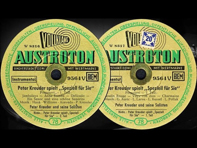 YouTube पर Peter Kreuder Spielt „Speziell für Sie“ Potpourri 1.-2. Teil - Peter Kreuder ubd seine Solisten देखें
