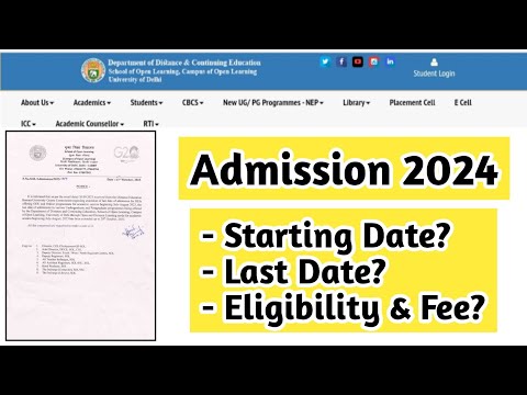 Du Sol Admission 2024 Date | Ran2goal (DU SOL) #du #ran2goal #exam #admission #registration