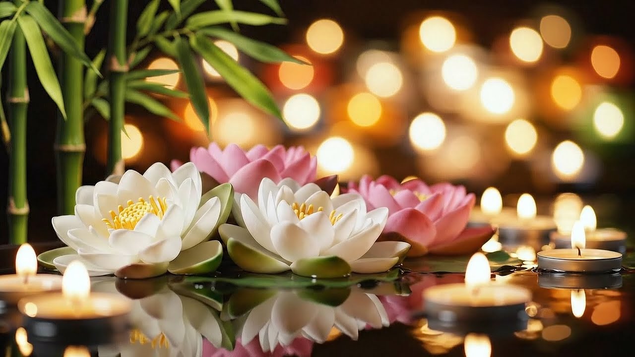 Zen Lotus & Candle Relaxation - Stress Relief Music & Nature Sounds for Deep Sleep & Focus