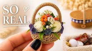 Tiny Baskets That Look So Real 🧺 Easy Miniature DIY
