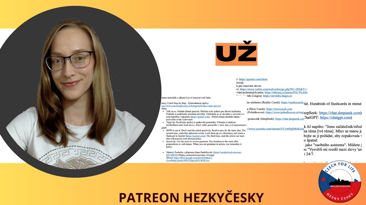 Zvládni české slovíčko UŽ jednou provždy! / Master the Czech word UŽ once and for all!