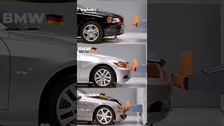 Mercedes vs BMW vs Volvo: Crash Test Shock! 💥🚘 #bmw #mercedes #volvo #supercars #viral #car #shorts