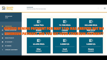 GENESIS MINING PAYMENT FOR MAY 11 ARRIVED, BUT NO ETHEREUM PAYMENT.