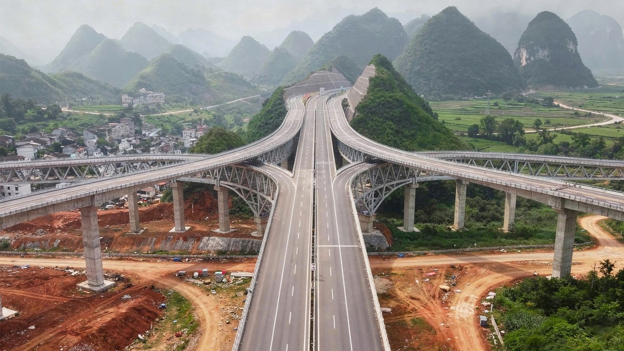 How Chinese Engineers Constructed A 625 Meter High Mega Bridge Above The Clouds