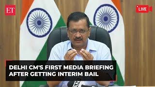 Delhi CM Arvind Kejriwal's first media briefing a day after getting interim bail from SC | Live