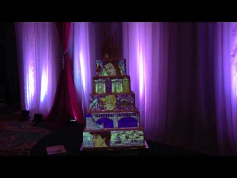 Projection wedding cake showcased at the Disney Fairytale Wedding Showcase
