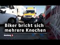 Unfall auf Schnackenburgallee: Motorradfahrer kommt ins Krankenhaus