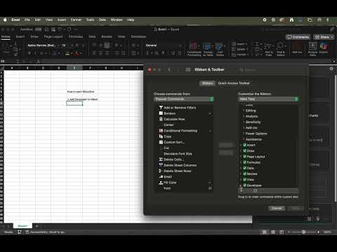 Open VBA in Excel for Mac