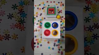 Colourful  wooden balls and cups Creative  toys🟢🟣