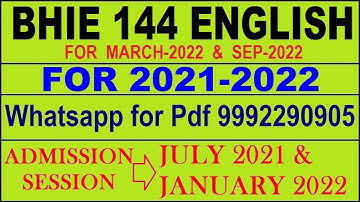 BHIE 144 Solved Assignment 2021-22 in ENGLISH |  BHIE 144 Solved Assignment 2021-22 | BHIE 144 2022