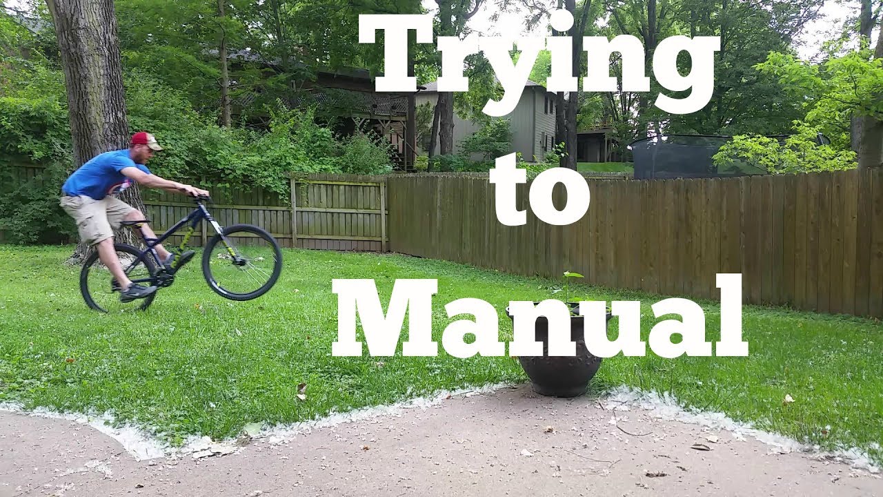 Practicing a Manual on a Mountain Bike Day 1 - YouTube