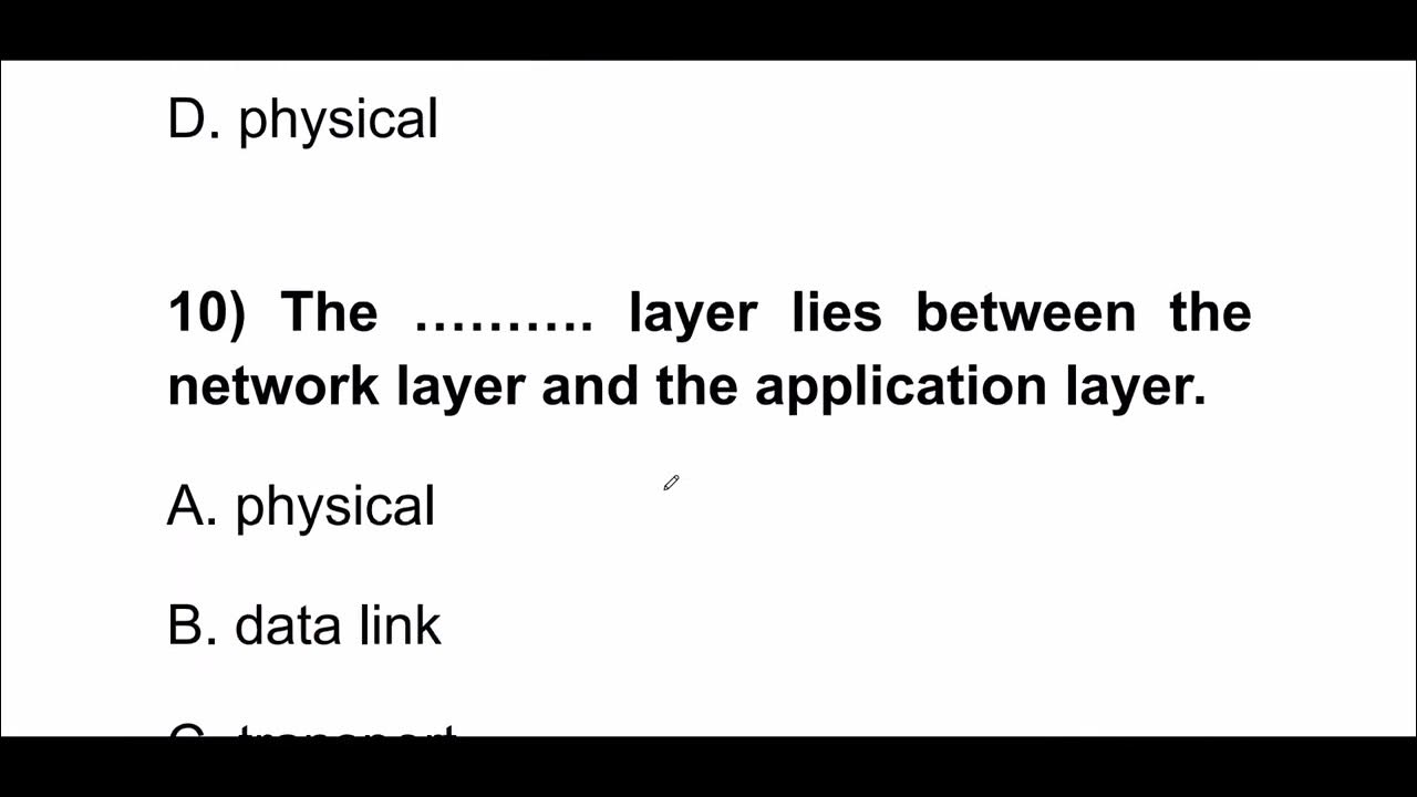 MCQ on Data Communication Layers ! OSI/ TCP/IP Model ! Computer