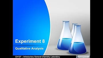 CH127L - Experiment 8 - Qualitative Analysis