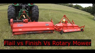 Finish mower vs Flail vs Rotary cutter.  Episode #9 Caroni TM1900, Caroni TC910, John Deere 4066R
