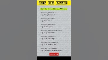 How to speak like an Alpha 😎  || #english #shorts