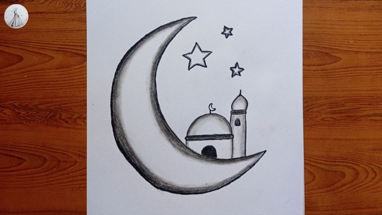 How to Draw Ramadan Kareem Step by Step 🕌 Easy Mosque Drawing for Beginners