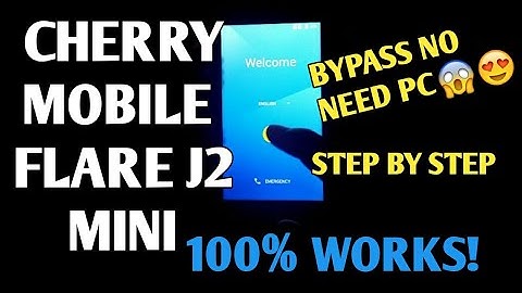 100% works..  Cherry Mobile Flare J2 mini bypass Google Account.. No need PC