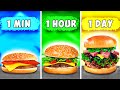 1 minute vs 1 heure vs 1 jour burger par vanzai cuisine