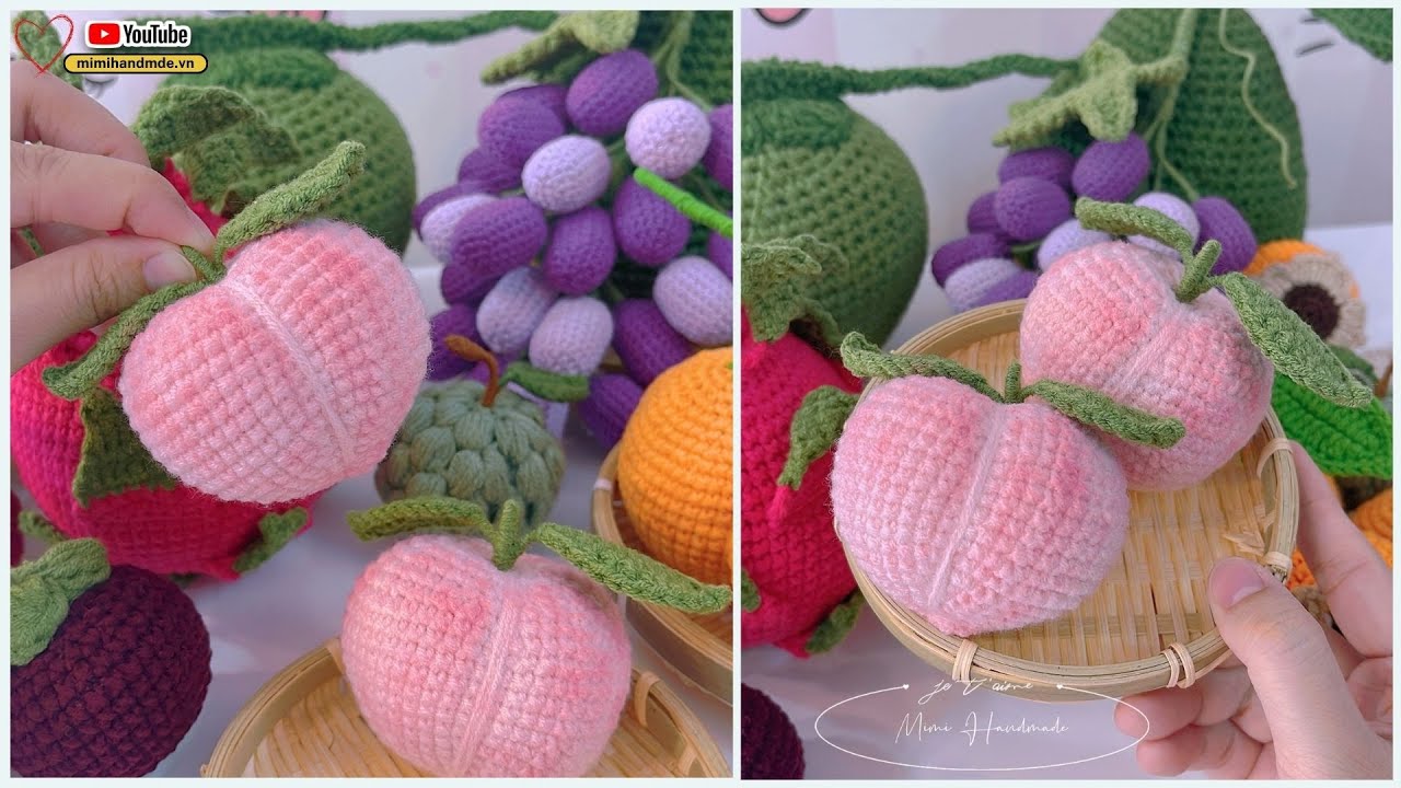 Móc Trái Đào Rất Đẹp & Dễ Móc 🍑 Crochet Peach Tutorial | Mimi Handmade
