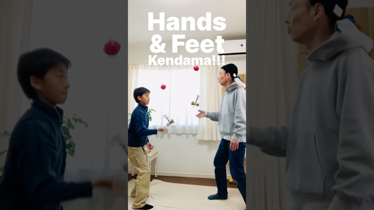 手でも足でもけん玉!!! #kendama #shorts