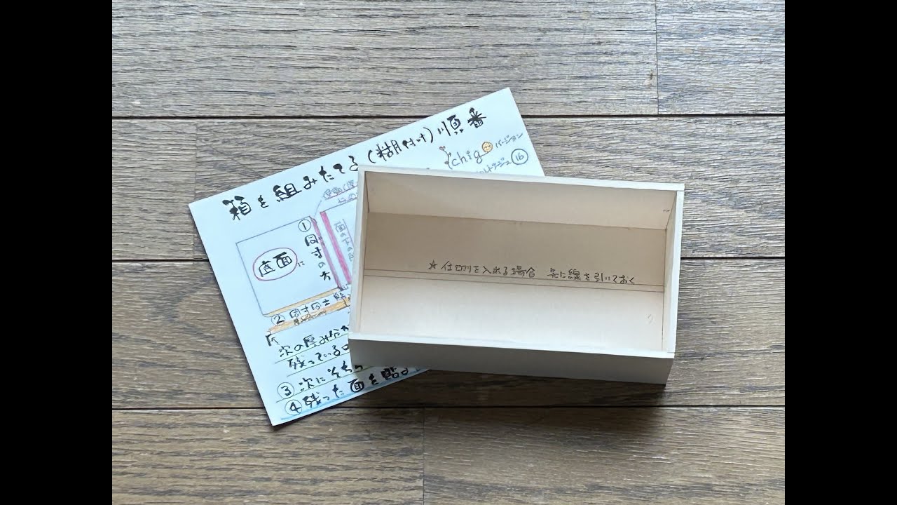 カルトナージュ⑯ 箱を組み立てる ichigoバージョン （普段は字を消し