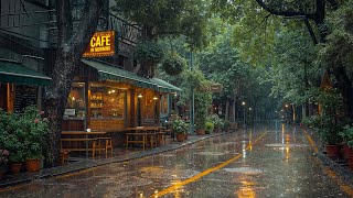 Morning Jazz at a Cozy Coffee Shop☕Warm Rainy Street Ambience and Peaceful Jazz for Study & Relaxing