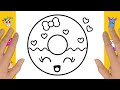 How to draw a cute and easy donut - Cute Donut Drawing