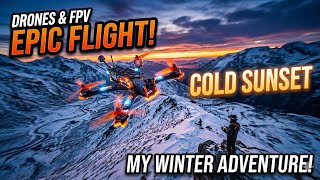 EPIC FPV Cinematic Flight: Winter Sunset Adventure ❄️(4K)