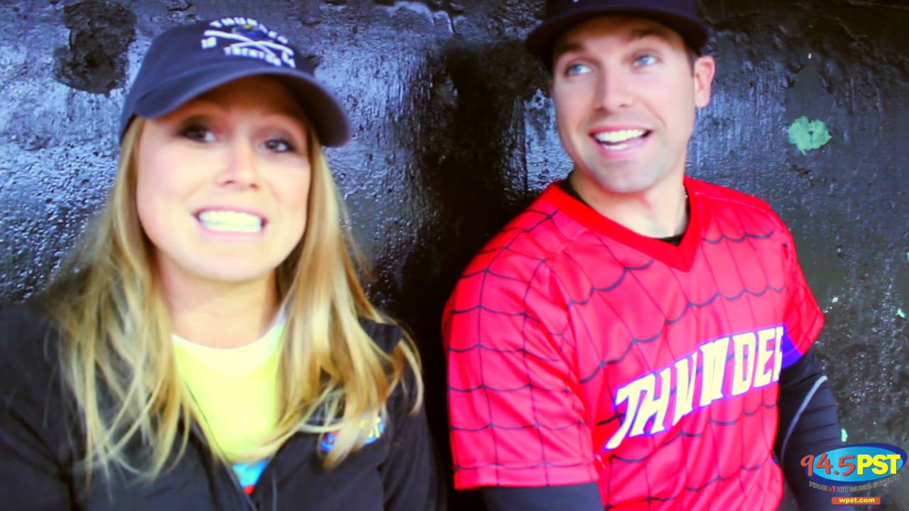 Phonechick Tiffany Throws Out The First Pitch at a Trenton Thunder Game