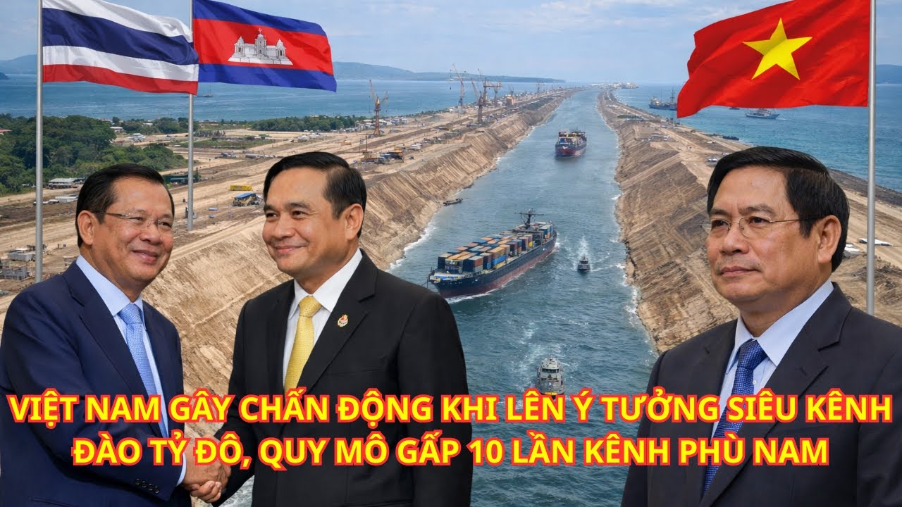 VIỆT NAM GÂY CHẤN ĐỘNG KHI LÊN Ý TƯỞNG SIÊU KÊNH ĐÀO TỶ ĐÔ, QUY MÔ GẤP 10 LẦN KÊNH PHÙ NAM