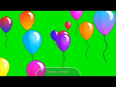 balloons animation - globos animación green screen @snowy9999