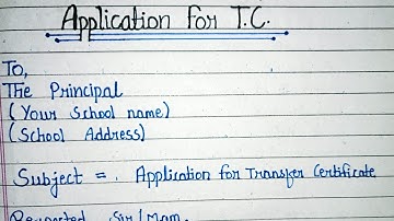 Application for TC in school || application for tc after 12th || application for tc in english ||