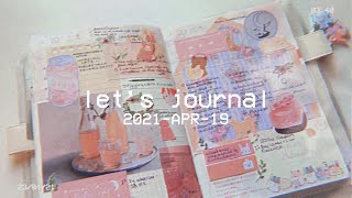 ✏️ let's journal 🗓 2021-04-19 📖 kawaii journaling in hobonichi 🏷 real time | with sounds & music