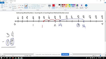 Subtracting Mixed Numbers - Number Lines