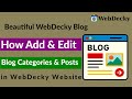 How to Add & Edit Blog Posts in WebDecky | Blog Tutorial