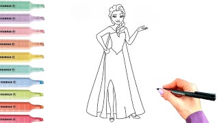 Elsa Drawing | Elsa Frozen Drawing Easy 👰🏻‍♀️💫🖌️