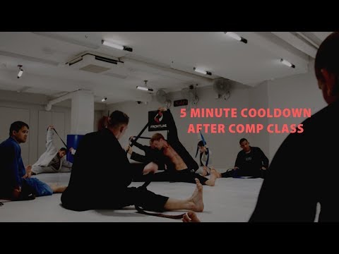 Sebastian leads a post bjj cooldown at Frontline