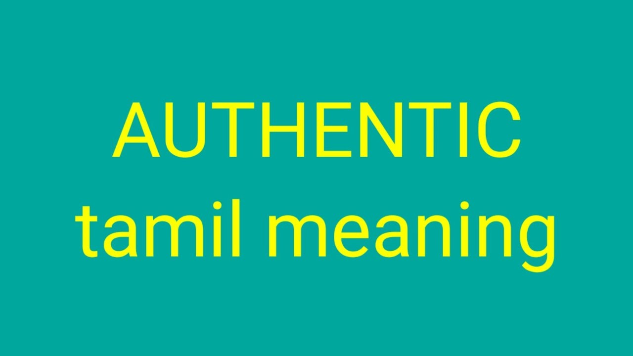 AUTHENTIC tamil meaning/sasikumar